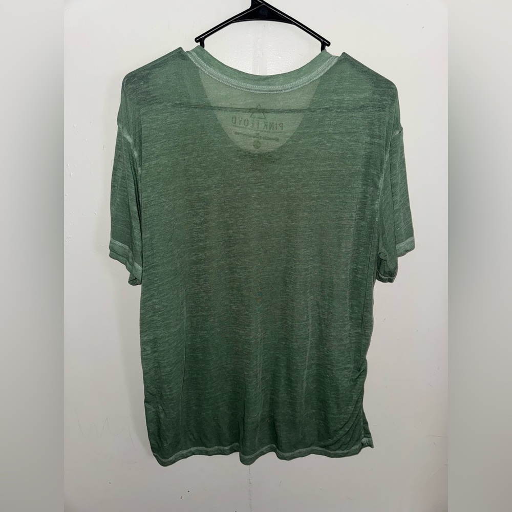 Pink Floyd Women’s Green Burnout Graphic Tee Vintage Eye Design Sz XL - Picture 5 of 5